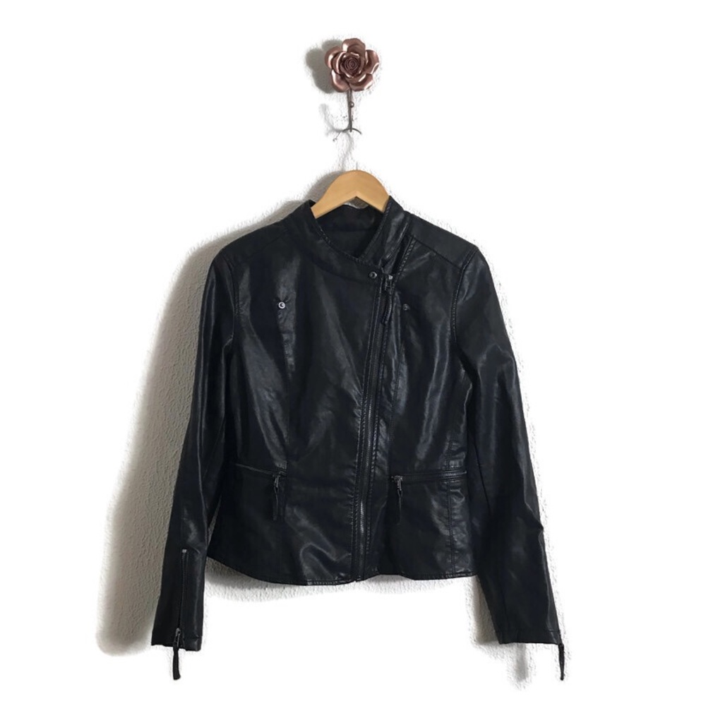 Blank NYC Revolve Vegan Faux Leather Black Moto Jacket Medium